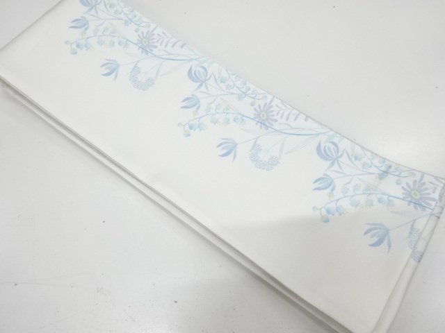 草花模様　半幅帯